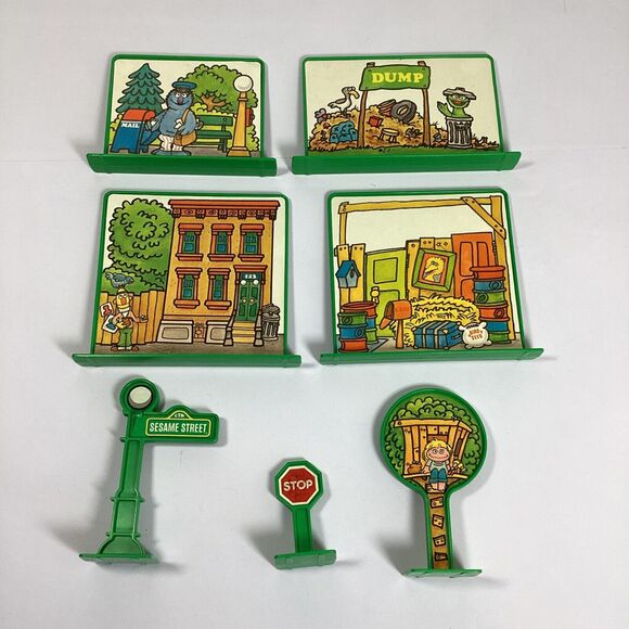 Vtg Hasbro Sesame Street Around Town Roadway City Track Big Bird 1983 Preschool - Picture 6 of 13